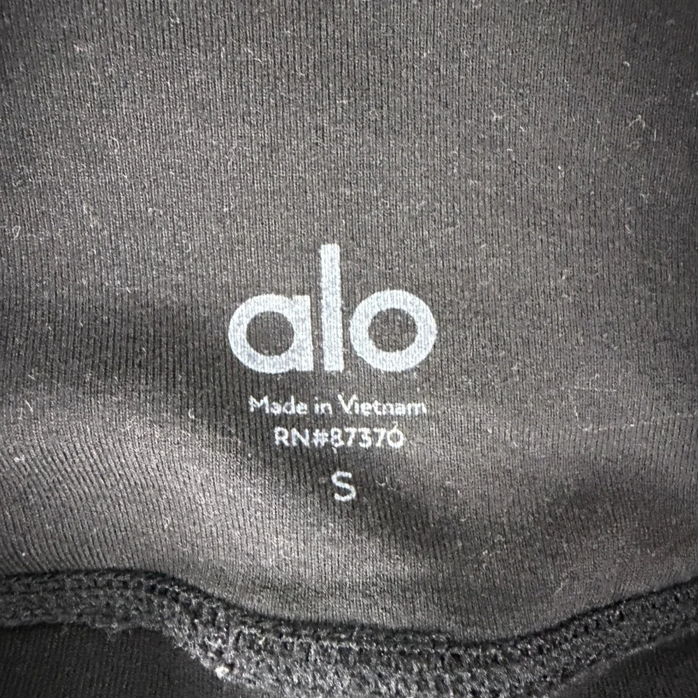 Alo Yoga Moto Leggings Womens Small Black‎ High Waist Pintuck Mesh Panel Spandex